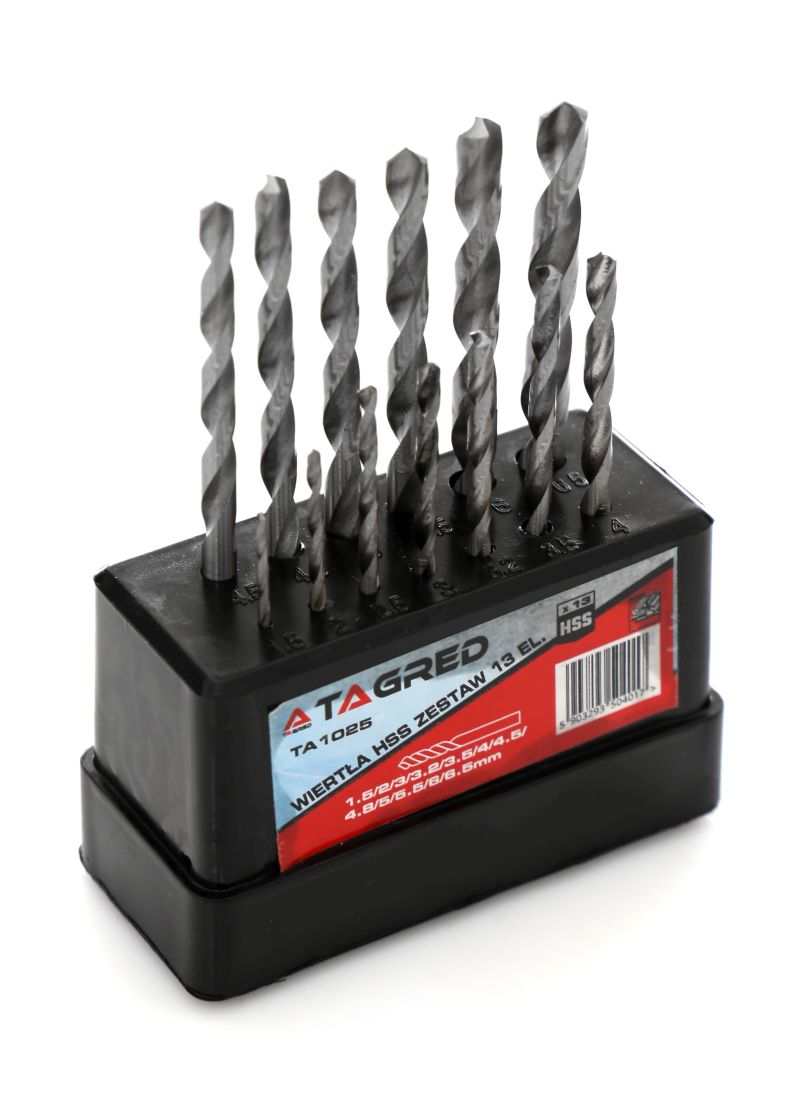 Sada vrtáků do kovu HSS, vrtáky 1,5-6,5 mm 13 ks TA1025