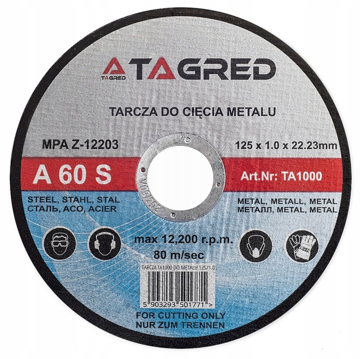 Kotouč na řezání kovu 125 mm 1 mm 22.2 mm TA1000