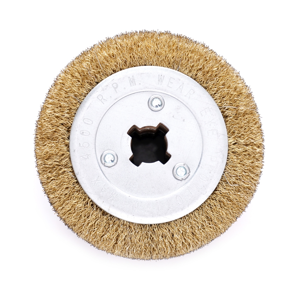 Válcový kartáč z pomosazeného drátu, drátěný kartáč - váleček, 120 × 100 × 0,3 × 19 mm TA4122