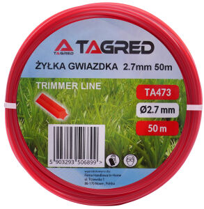 Żyłka tnąca do kosy spalinowej, podkaszarki, gwiazdka 2,7mm x 50m