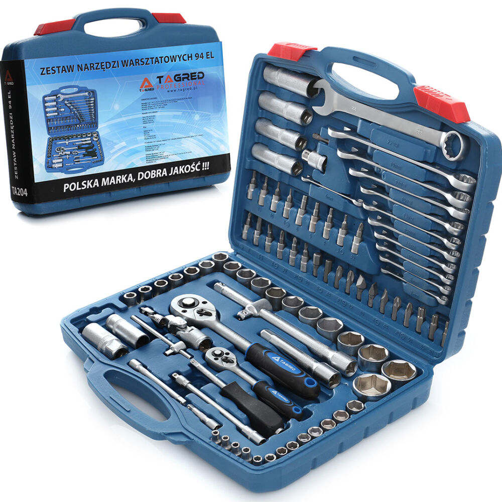 Klucze nasadowe, płasko oczkowe, TORX TAGRED TA204 94 el