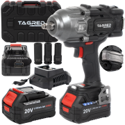 Klucz udarowy akumulatorowy, bezszczotkowy TAGRED TA8000, 2 akumulatory 20V 4Ah 1898Nm do kół 1/2''
