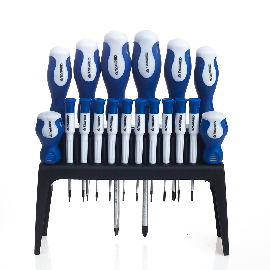 Sada šroubováků 18ks, šroubováky PH, PZ, TORX, ploché, křížové ve stojanu, Cr-V TA1067