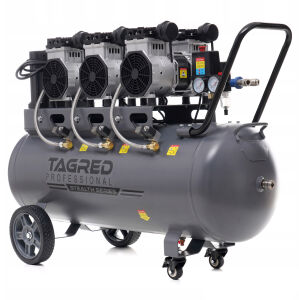 Kompresor bezolejowy dwutłokowy, sprężarka 100L TAGRED 4500W R6 6 tłoków w układzie rzędowym 10 BAR