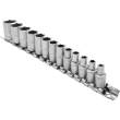 Nasadki spline 6-kątne na szynie zestaw nasadek 13 el., Cr-V - 2