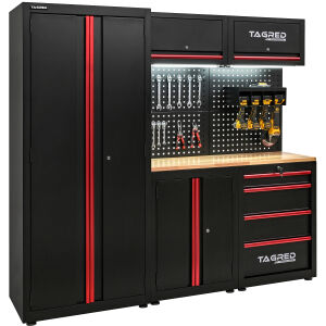 Meble garażowe, warsztatowe TAGRED TA1947 regał 200cm, moduły do warsztatu, garażu, LED