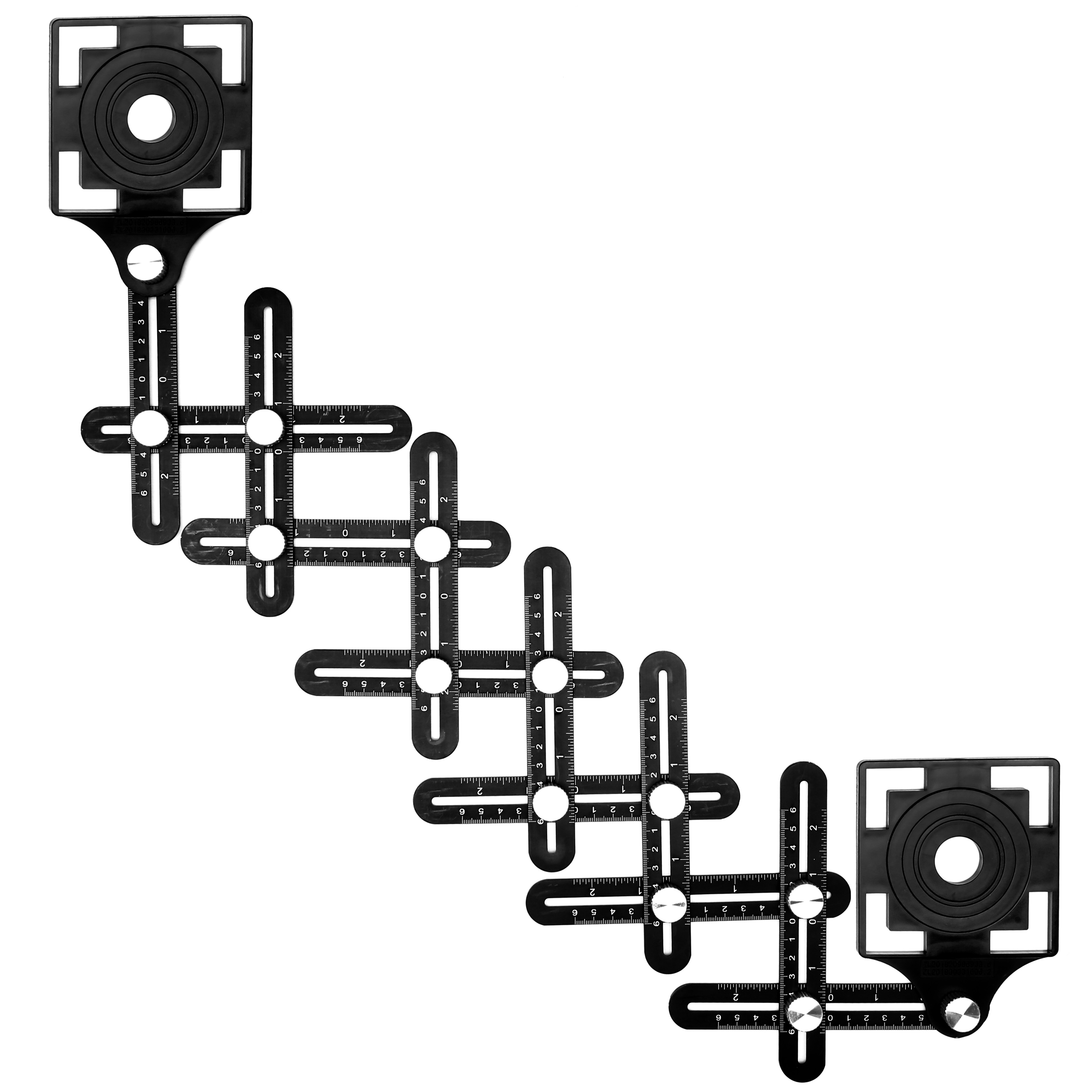 Šablona, příložník, šablona pro značení otvorů na rovných površích, glazurách, dlaždicích 17-dílná, TA4105