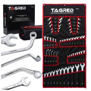 Klucze płasko-oczkowe gięte, odgięte, krótkie, płaskie, C, S, zestaw narzędzi 50-el. na płachcie