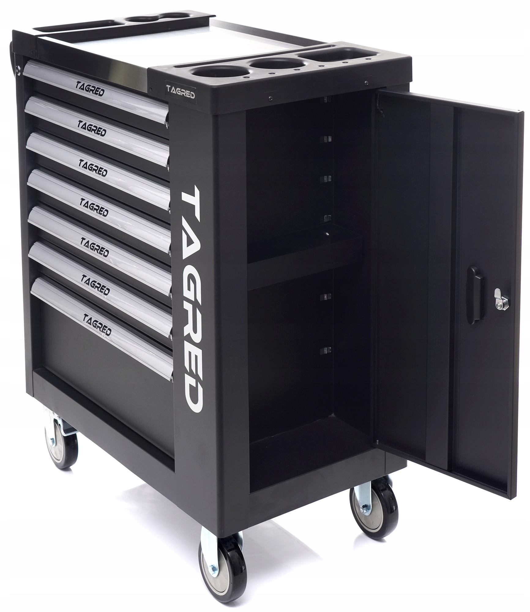 Dílenská skříň, dílenský vozík TAGRED TA213, 7 zásuvek, ocelová deska TA213