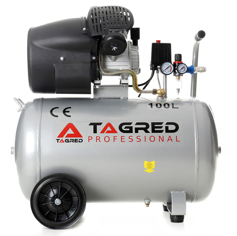 Olejový kompresor, kompresor TAGRED 3500W 100L 230V 2 písty, odlučovač TA361 TA361.