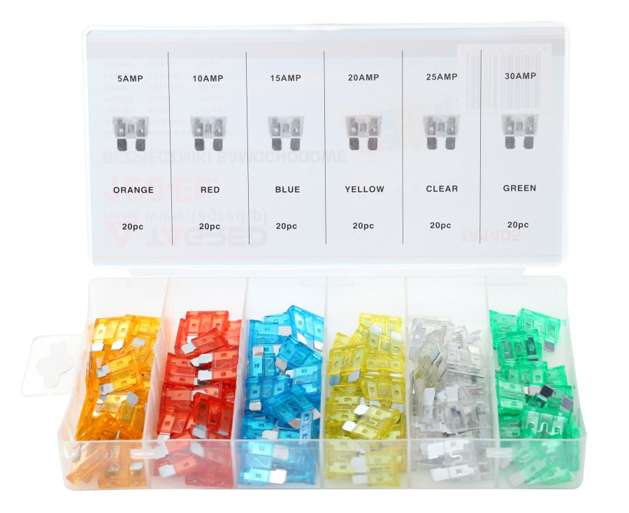 Pojistky do auta sada 120 ks 5-30AMP TA1405