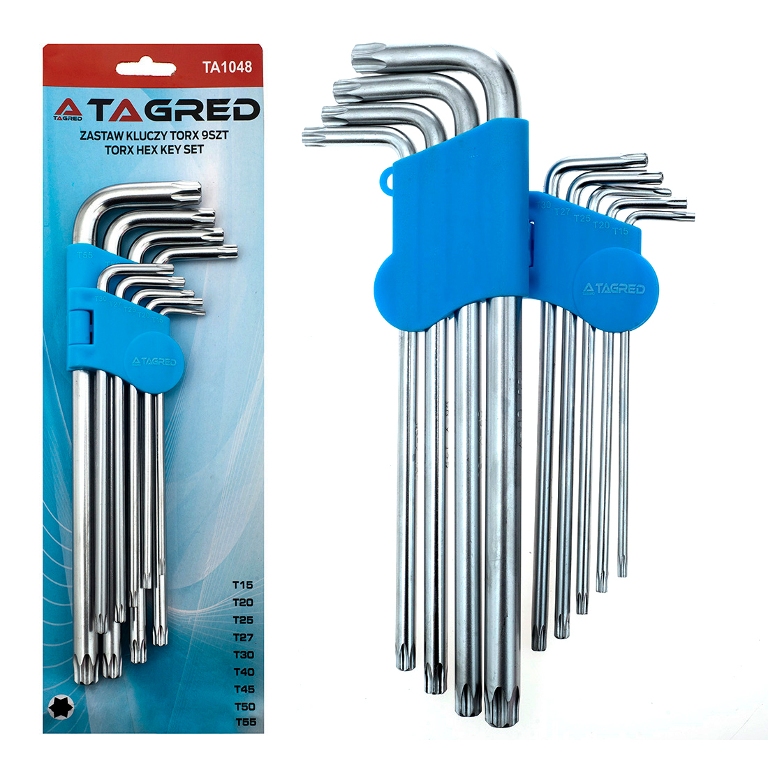 Imbusové klíče HEX TORX SECURITY T10-T50mm, 9 ks. TA1048