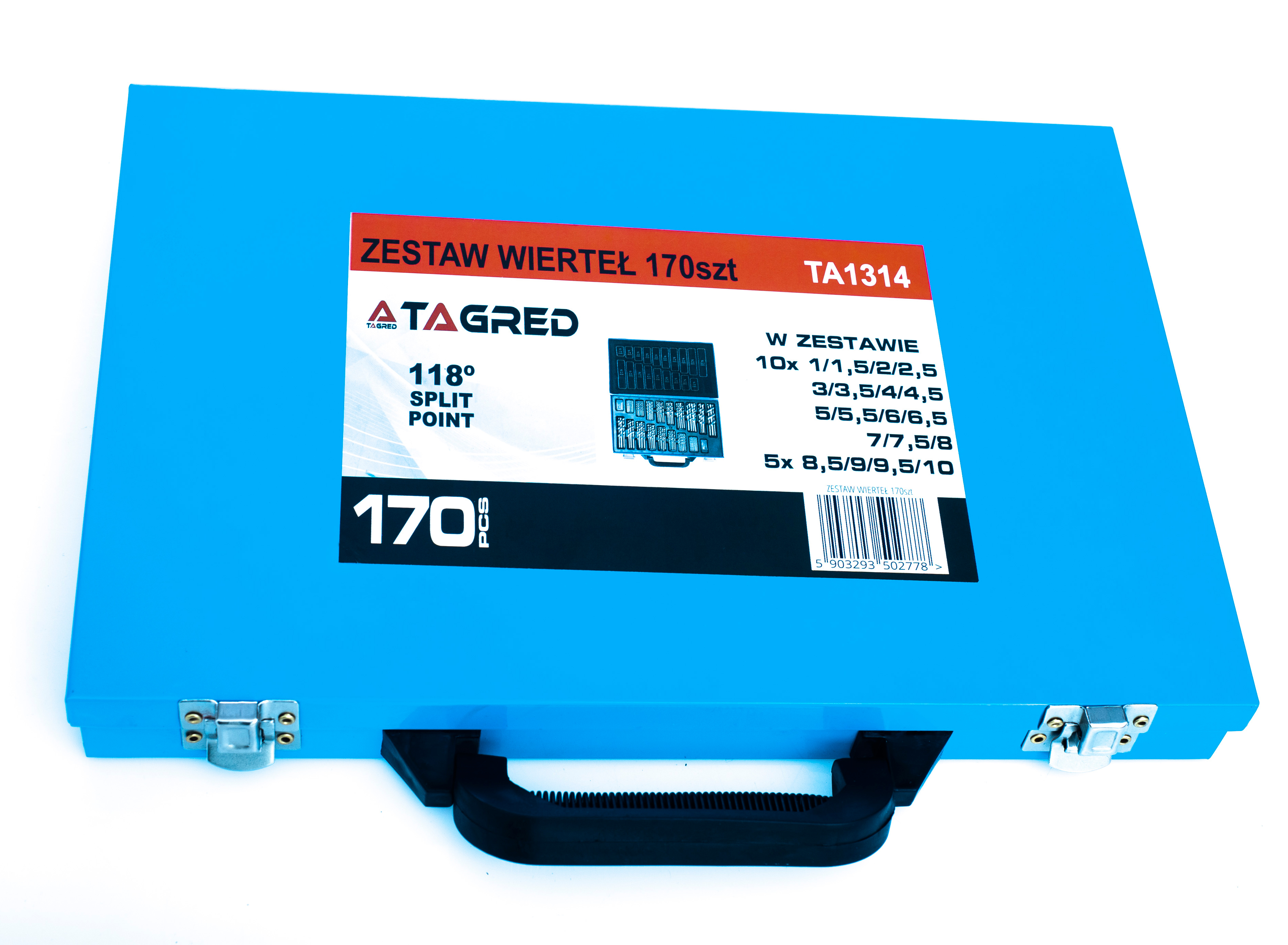 Sada vrtáků, vrtáky do kovu HSS 170 ks TA1314