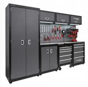 Meble garażowe, warsztatowe TAGRED TA198 regał 260cm szafka do warsztatu garażu, blat INOX 3D