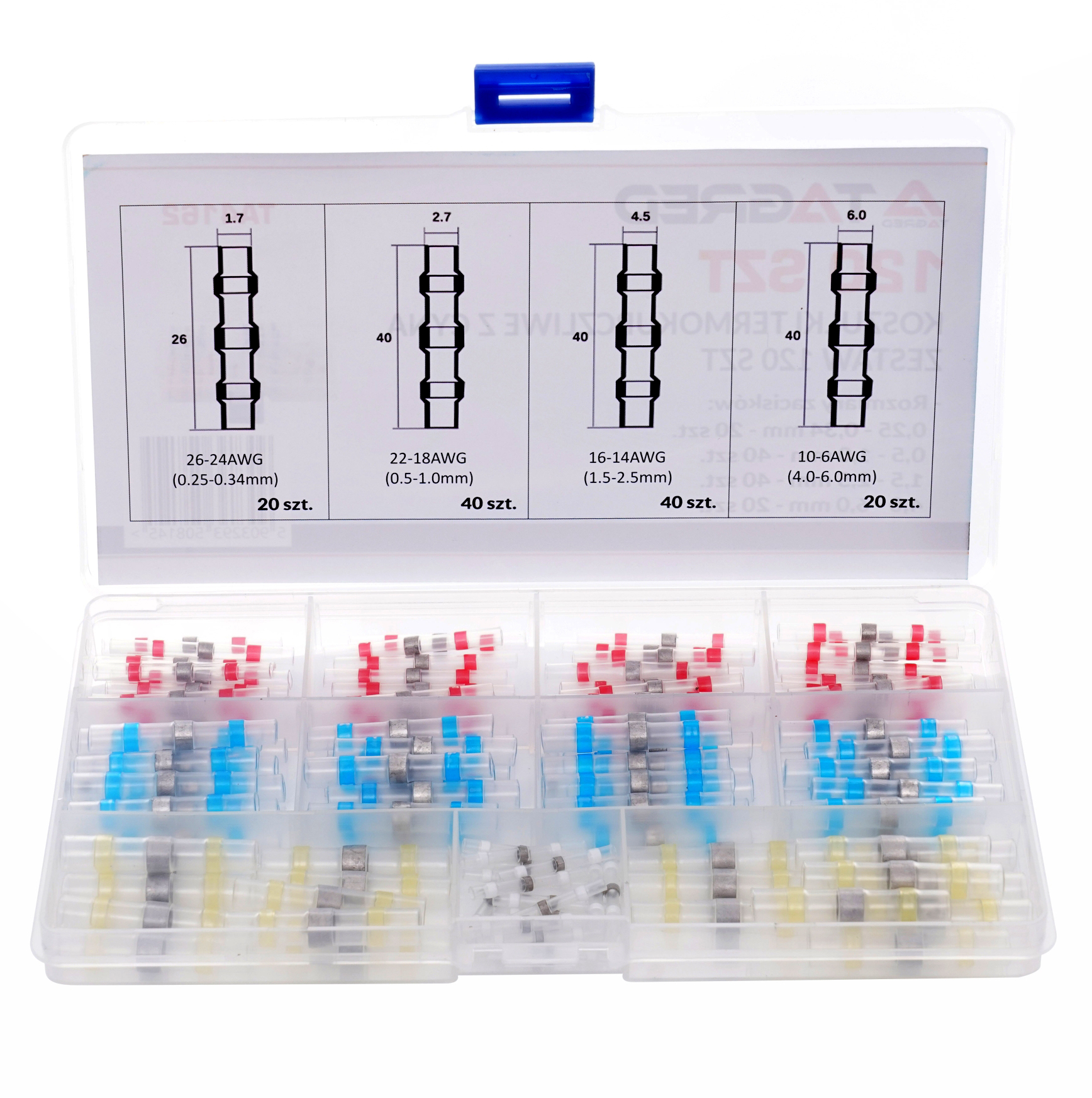 Smršťovací pájecí konektory, trubičky, smršťovací bužírky s cínem, hermetické 120 kusů TA4162
