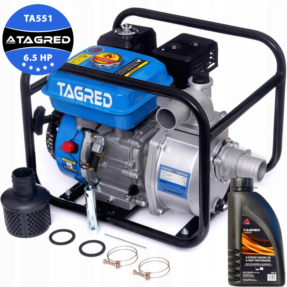 Motopompa spalinowa, pompa do wody 6,5HP 36000l/h 2"