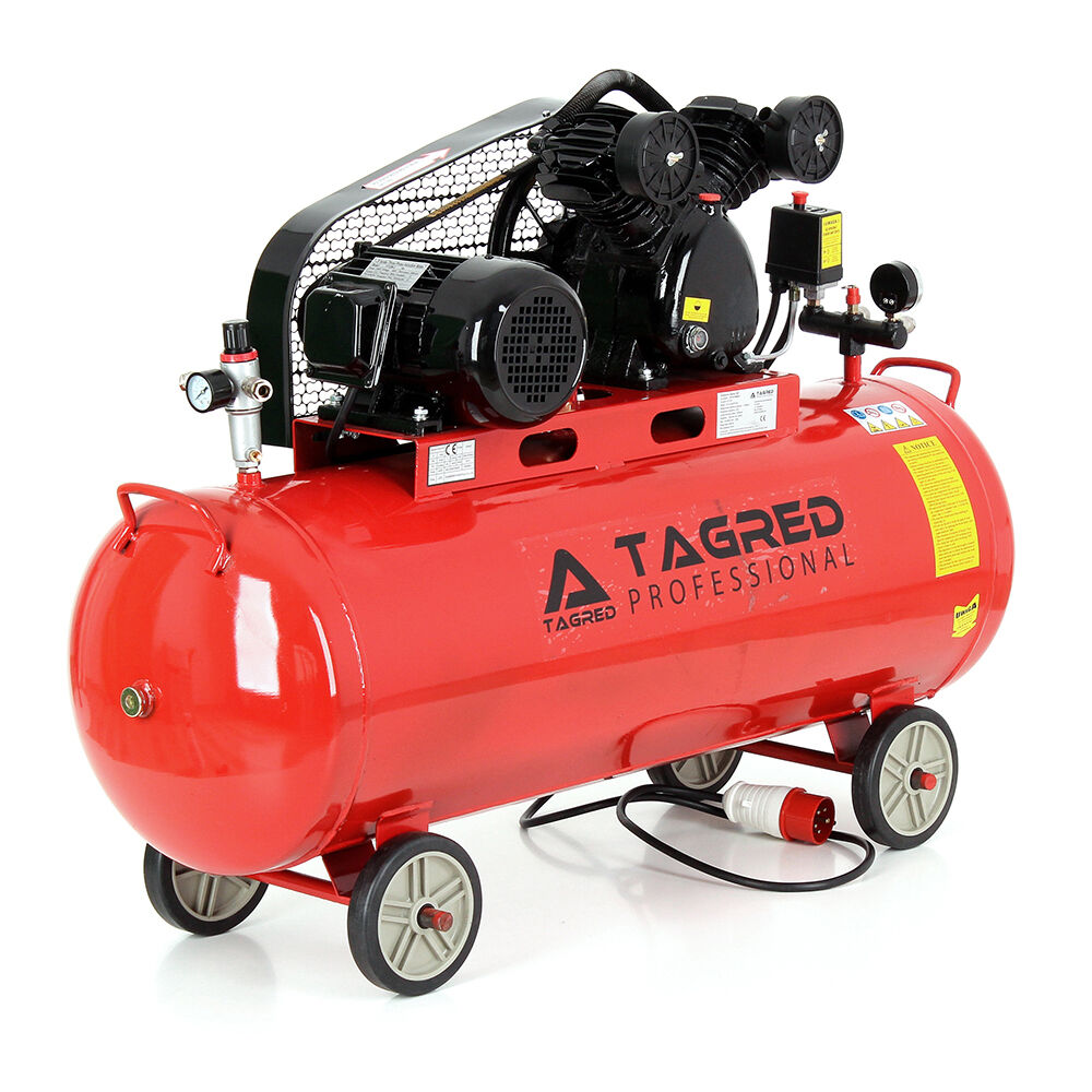Kompresor olejowy, sprężarka Tagred 100L 400V separator 2 tłoki 8w1 Olej