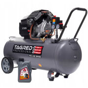 Kompresor olejowy, sprężarka TAGRED 100L V2 10bar 230V dwutłokowy, wzmocniony