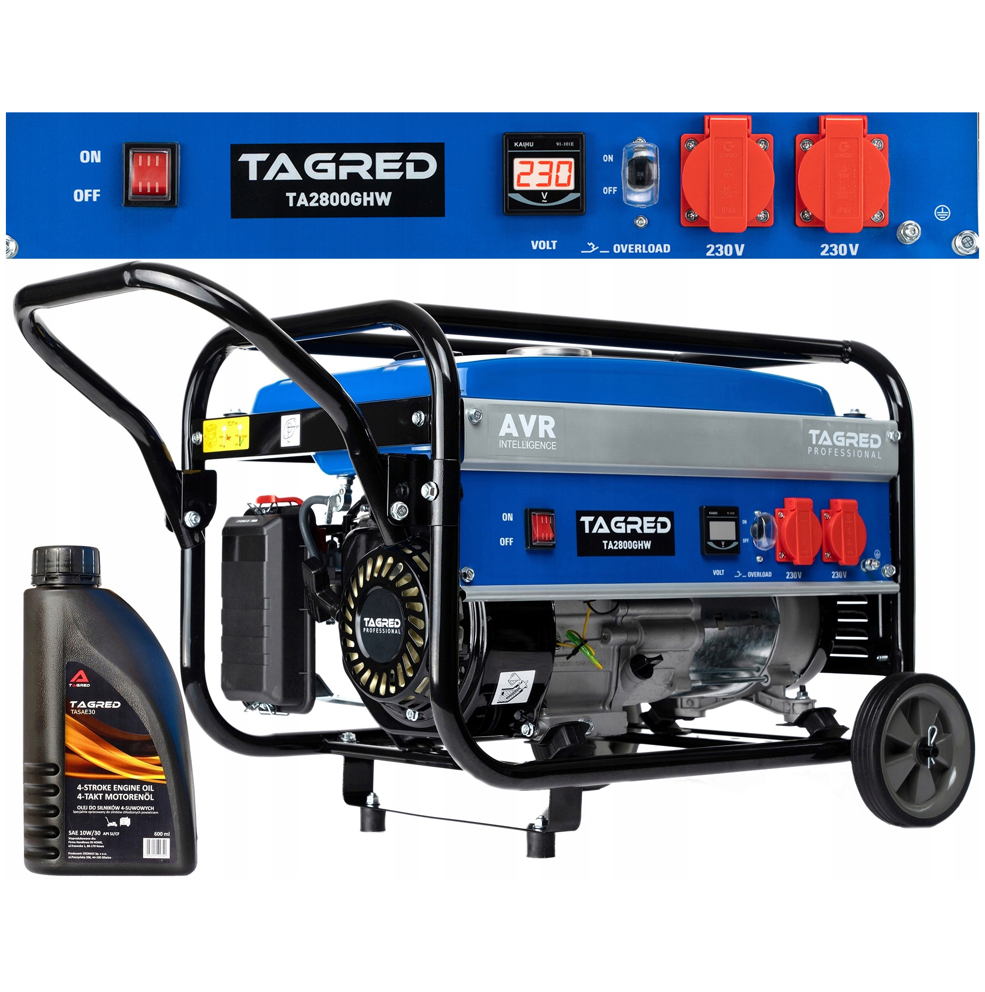 Elektrocentrála TAGRED 2800W, LCD, olejová, mobil
