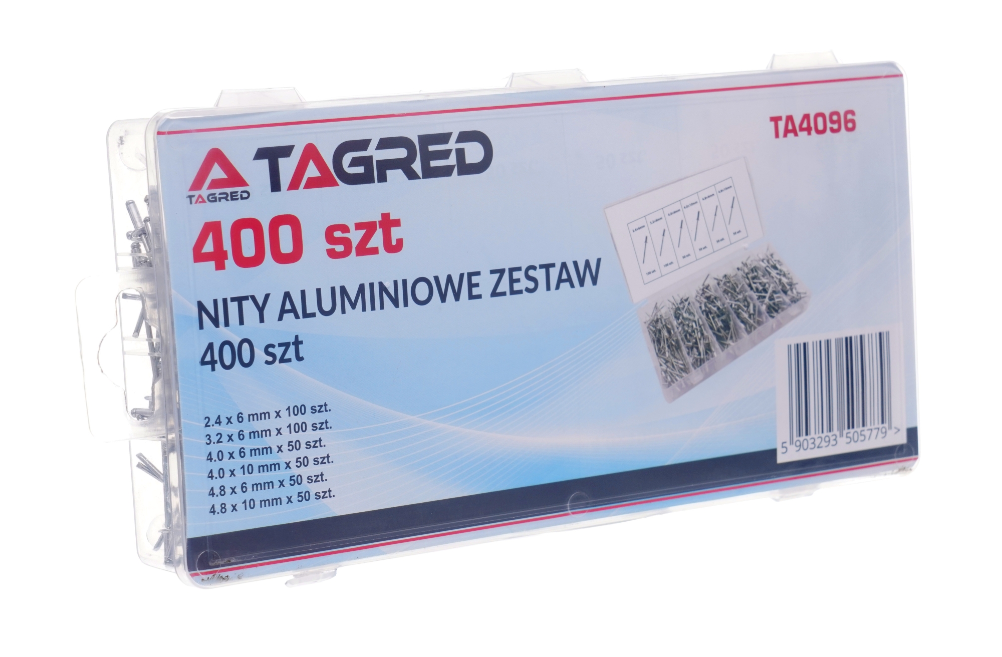 Hliníkové trhací nýty, sada 400 ks TA4096