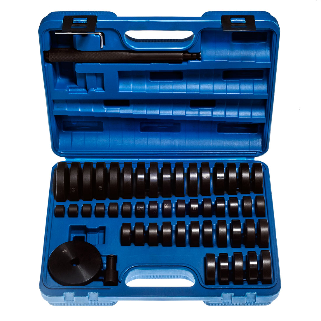 Sada nářadí pro montáž a demontáž ložisek a pouzder, stahovák ložiskových pouzder, adaptéry lisu 18-74 mm 52-el. TA1092