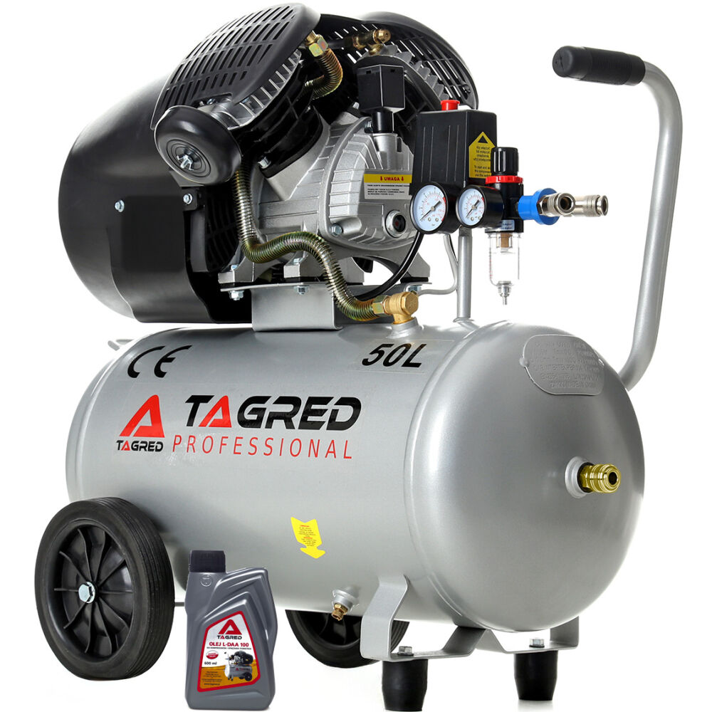 Kompresor 50L dwutłokowy, olejowy sprężarka TAGRED TA360 3500W V2