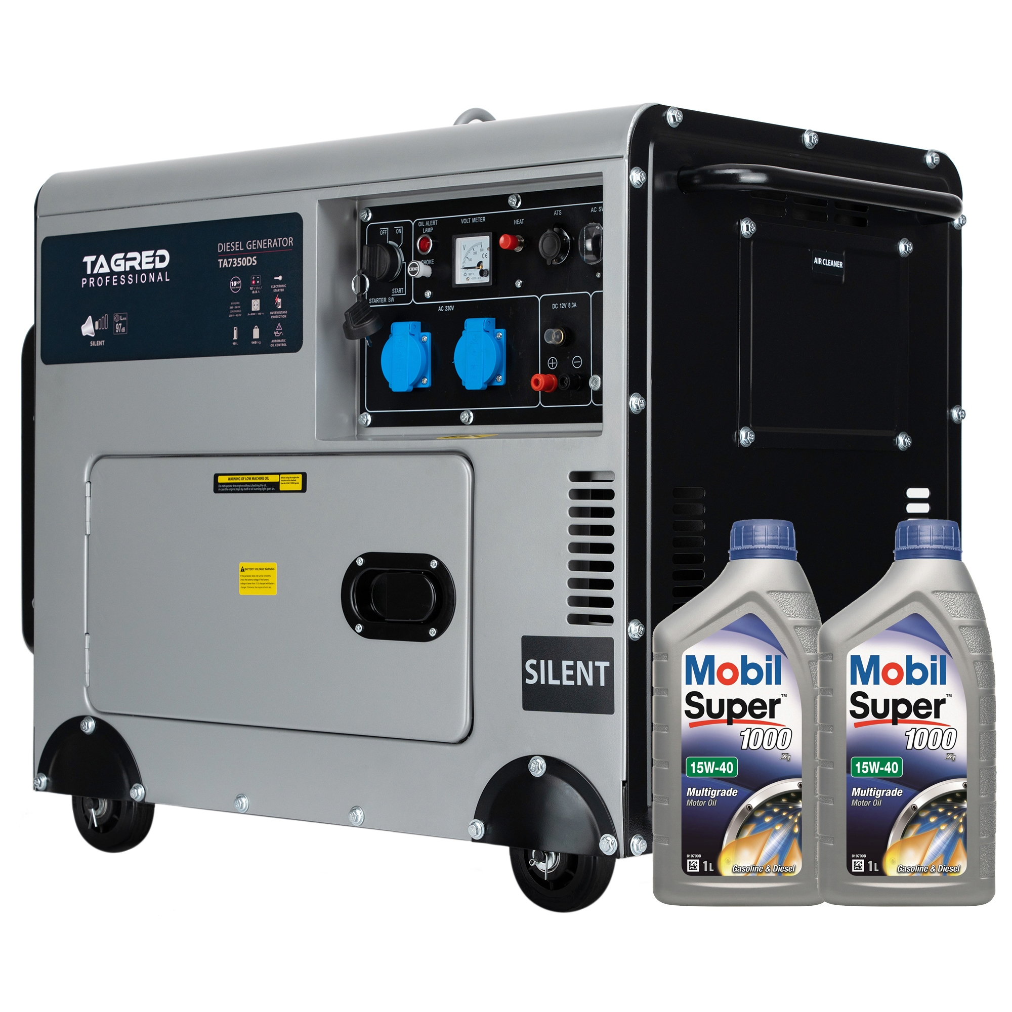 Dieselový agregát TAGRED 7350W, jednofázový, 10 HP, odhlučnený, olejový