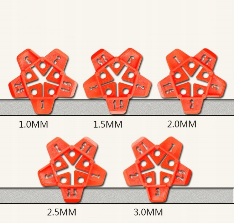 Systém pro pokládku dlaždic, 50 distančních křížků - hvězdiček, opakovaně použitelný TA4128