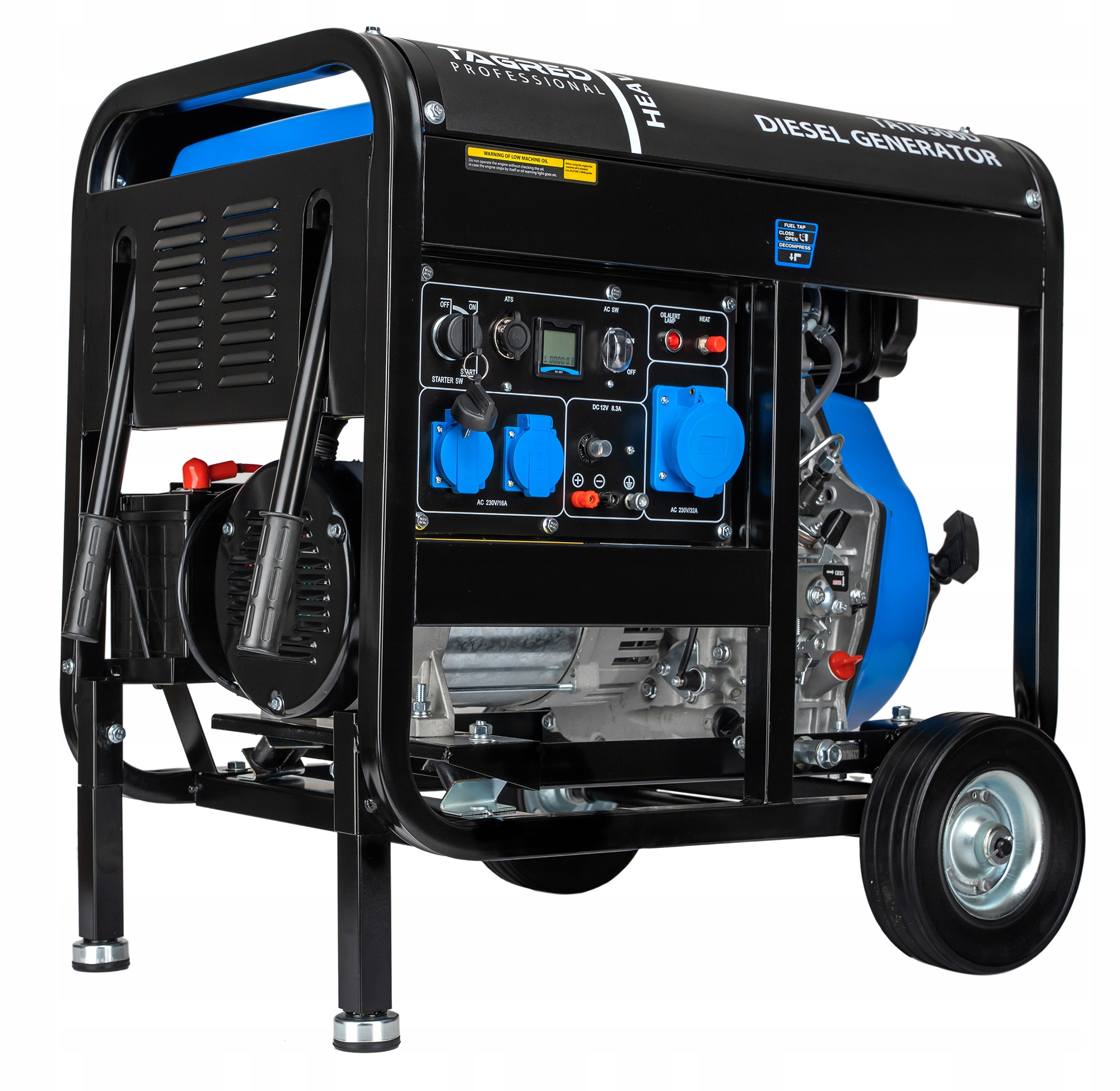 Dieselový generátor TAGRED 7000W 2x230V 1x32A, ATS, ATR TA10300D