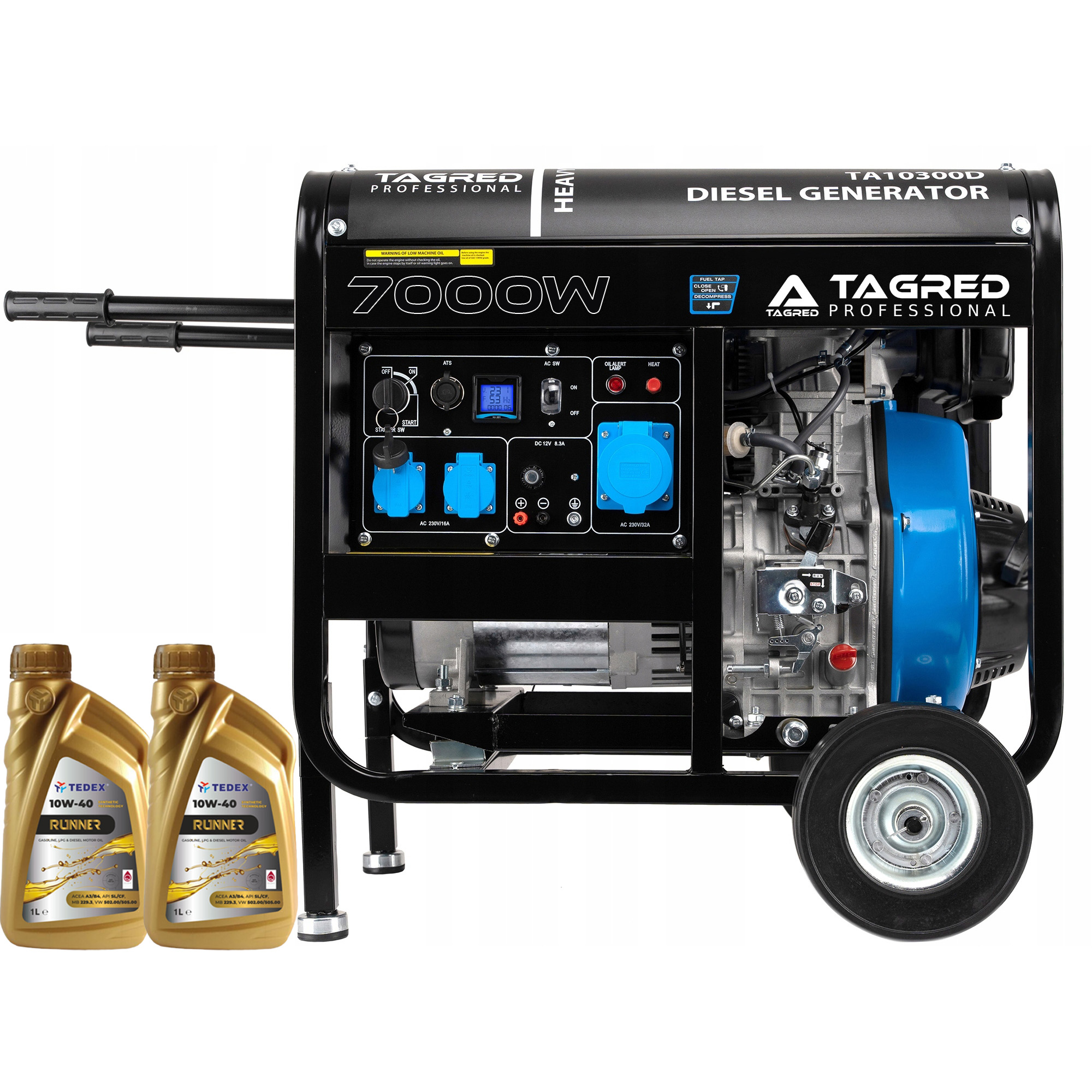 Dieselový generátor TAGRED 7000W 2x230V 1x32A, ATS, ATR TA10300D