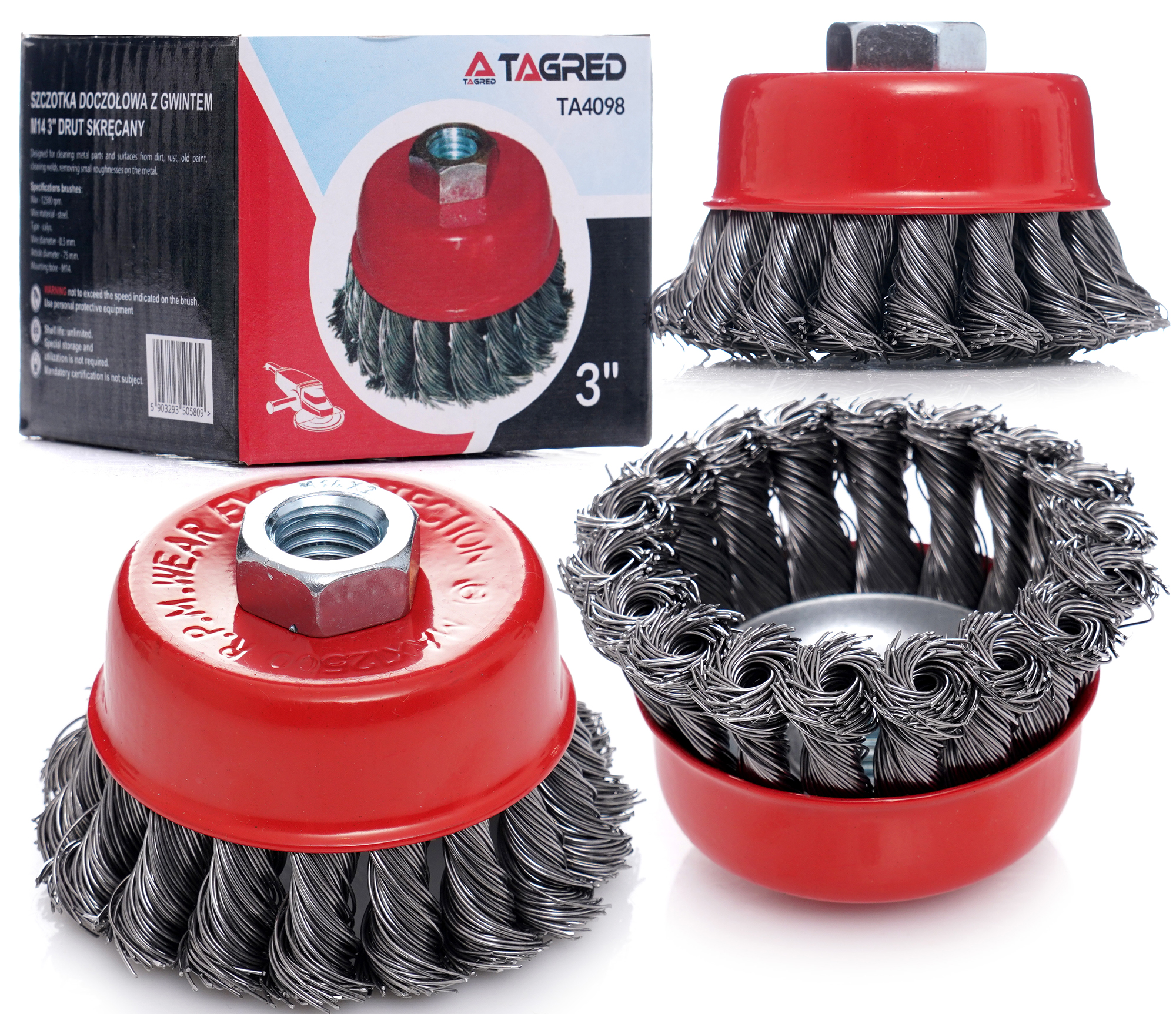 Drátěný kotoučový kartáč M14 75mm TA4098