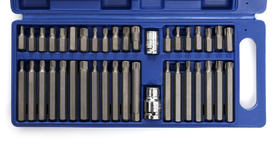 Bity. Klíče Torx, Spline, Imbus, sada 40ks. ta1204