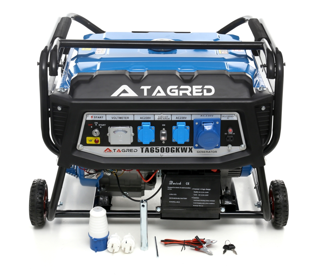 Elektrocentrála generátor proudu Tagred 6500W 1fázová 230V 11KW 15HP AVR, olej TA6500GKWX