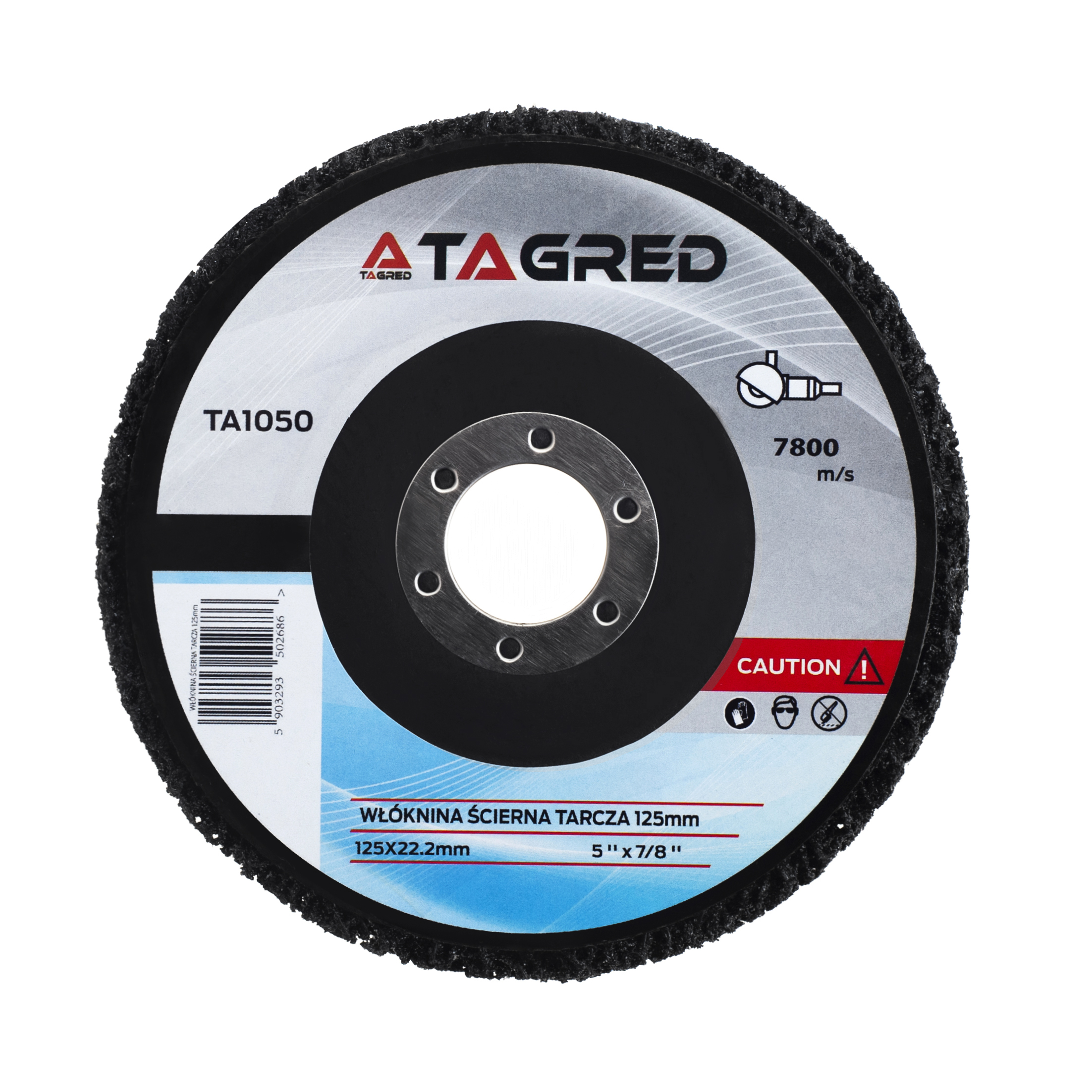 Brusný kotouč, brusný kotouč Lamelový kotouč z netkané textilie, vlasy murzyna 125x22mm, černý, tvrdý TA1050