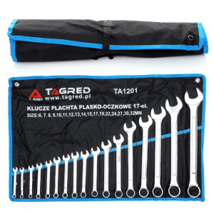 Ключі комбіновані 17 шт. 6-32 мм, ковані, CrV, лист