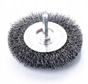 Дискова проволочна щітка для дриля, на хвостовику 100мм.