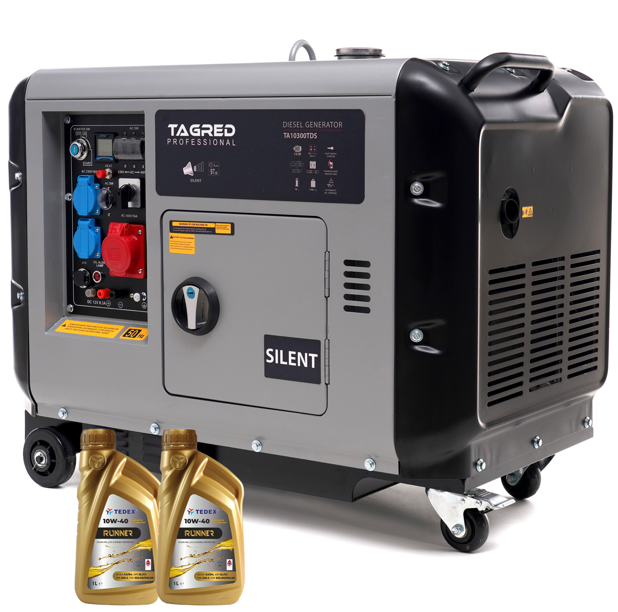 Dieselová elektrocentrála TAGRED 10300W 230/400V 14KM AVR, odhlučněná TA10300TDS