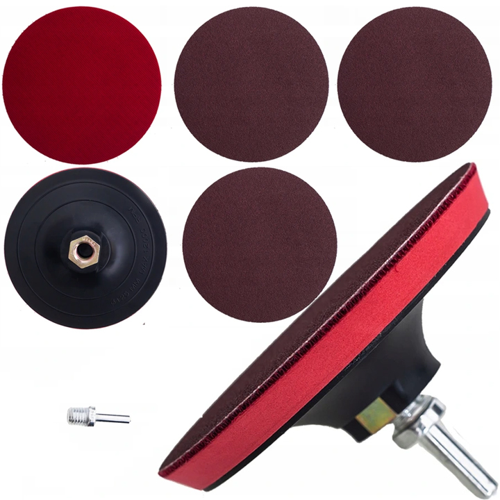 Flexibilní disk se suchým zipem pro brusku, vrtačku, M14, Ø 125 mm, 3x brusný papír, adaptér TA1080