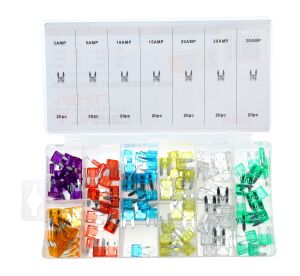 Комплект автомобільних запобіжників 140 шт міні 3А-30А.