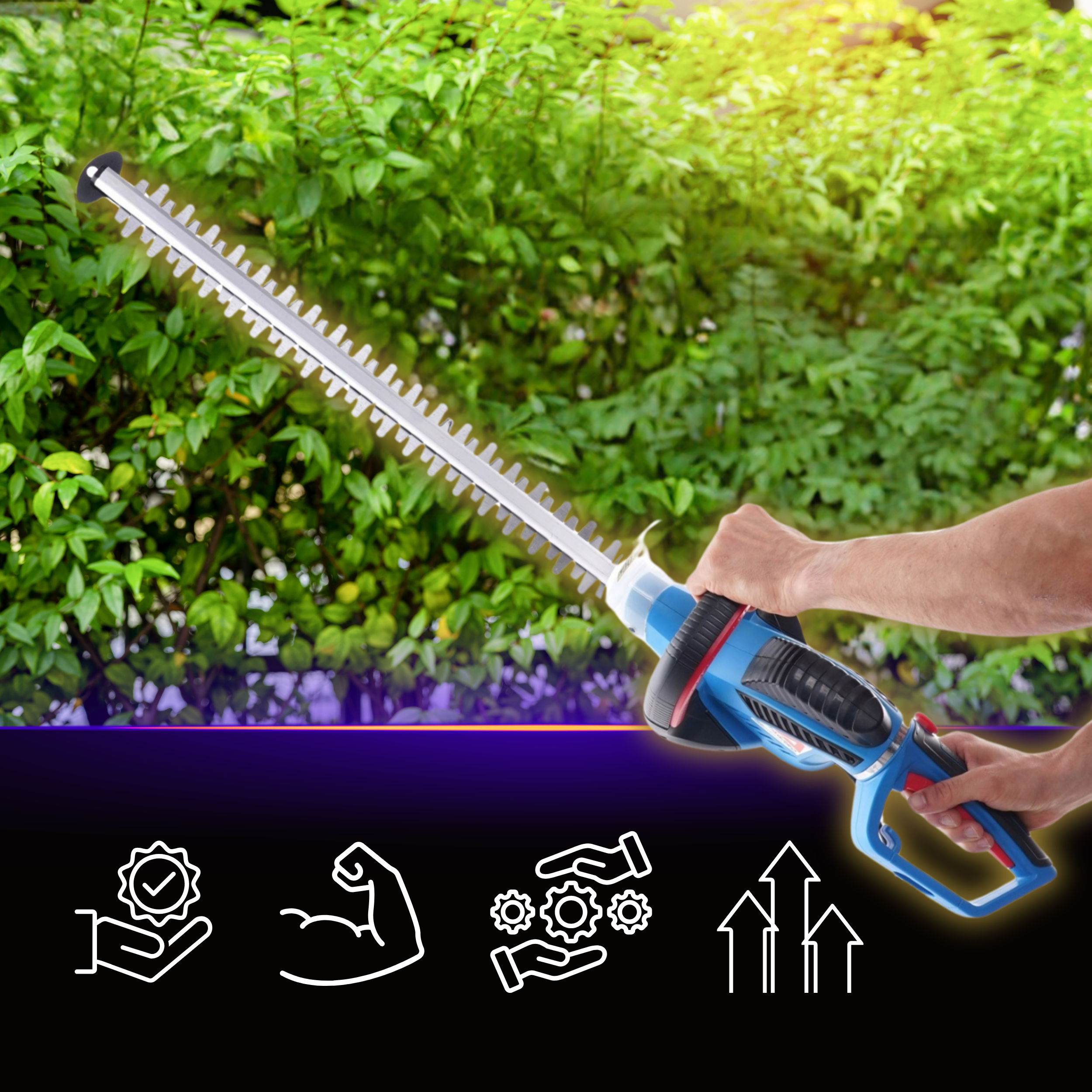 Elektrické otočné nůžky na živý plot, keře TAGRED TA495, 1800W 61 cm TA495