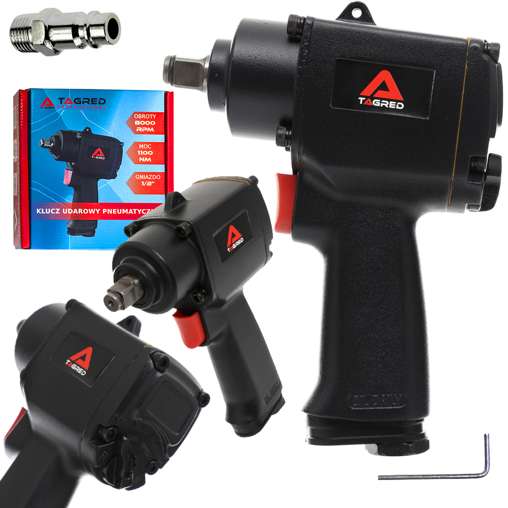 Pneumatický rázový utahovák TAGRED TA801 1/2" typ "MINI", extra krátký TA801