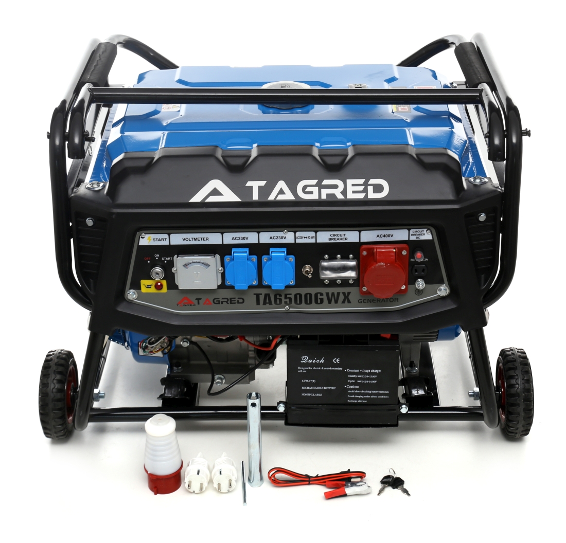 Elektrocentrála se startérem Tagred 6500W 3 fáze 230V 400V AVR TA6500GWX