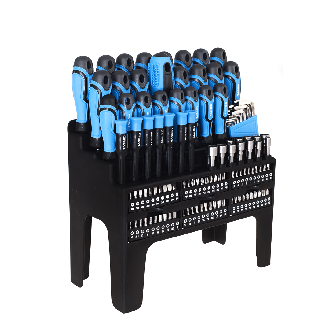 Šroubováky, bity, šroubováky, klíče, nástavce, sada 122 ks s magnetickými koncovkami TA1096