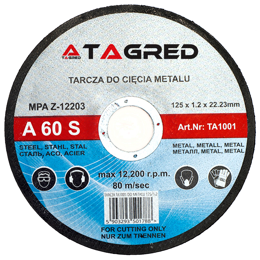 Řezný kotouč na kov TAGRED 125 mm 1,2 mm 22.2 mm TA1001