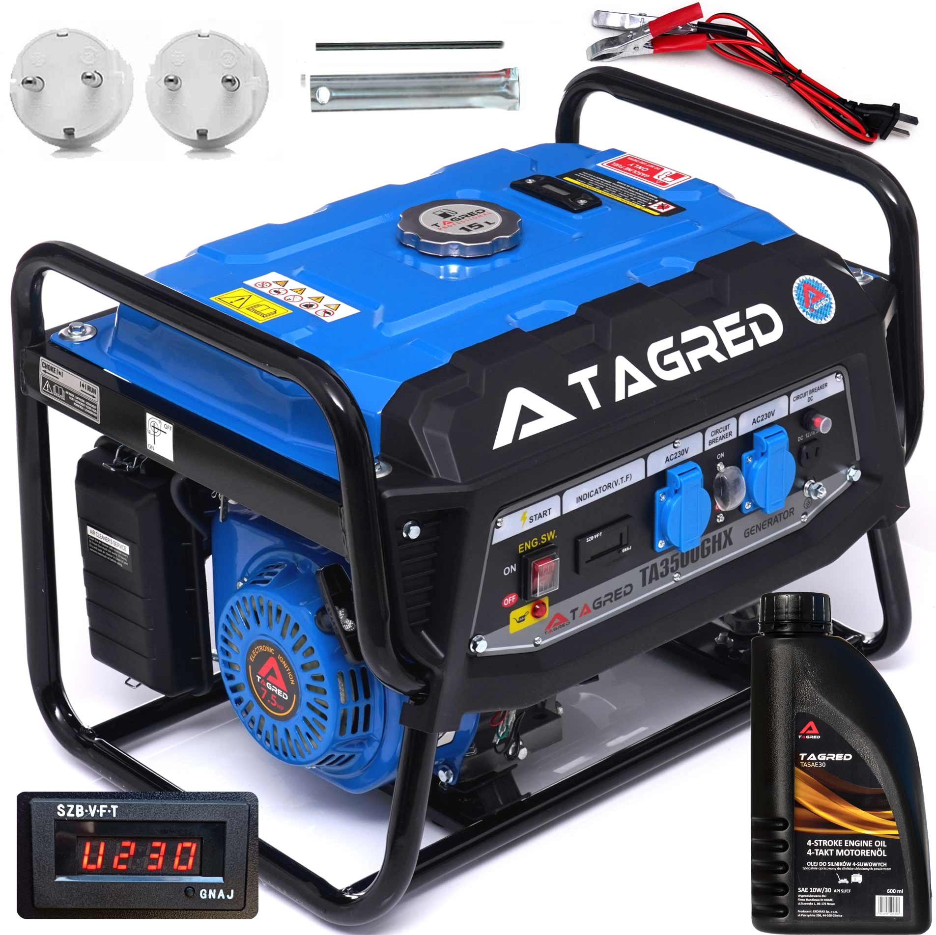 Generátor proudu 3500W TAGRED AVR, motorový olej TA3500GHX