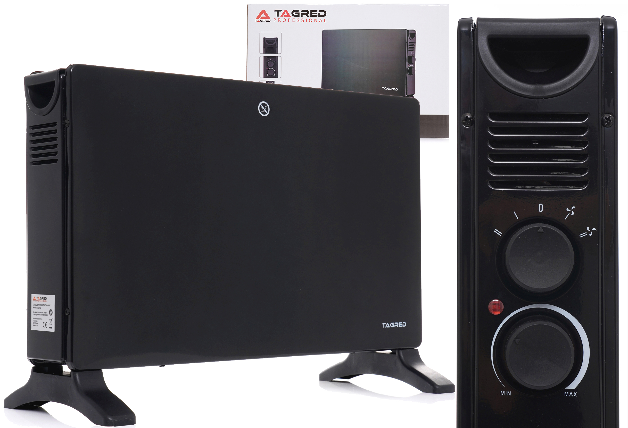 Elektrický konvektorový ohřívač 2000W, černý TA940B