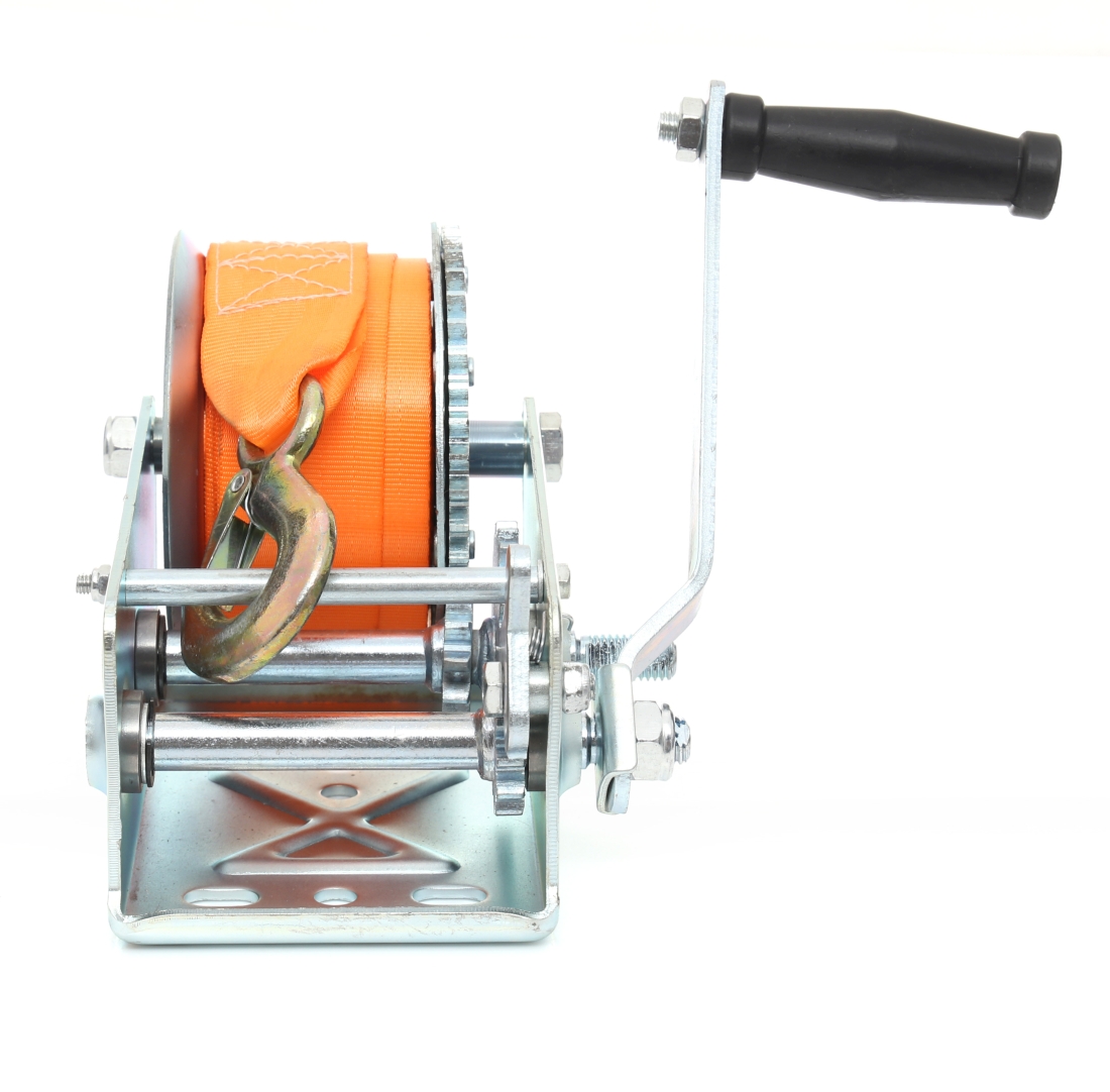 Popruhová lanová navíjecí kladka s klikou, dvourychlostní naviják 2500LBS 1133 kg ta408z