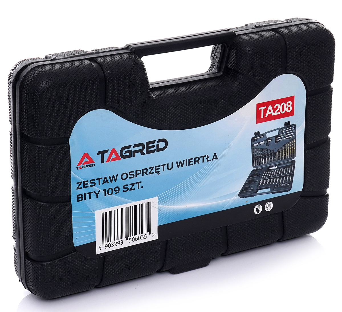 Sada vrtáků, bitů a šroubovák, 109 ks v kufříku TA208