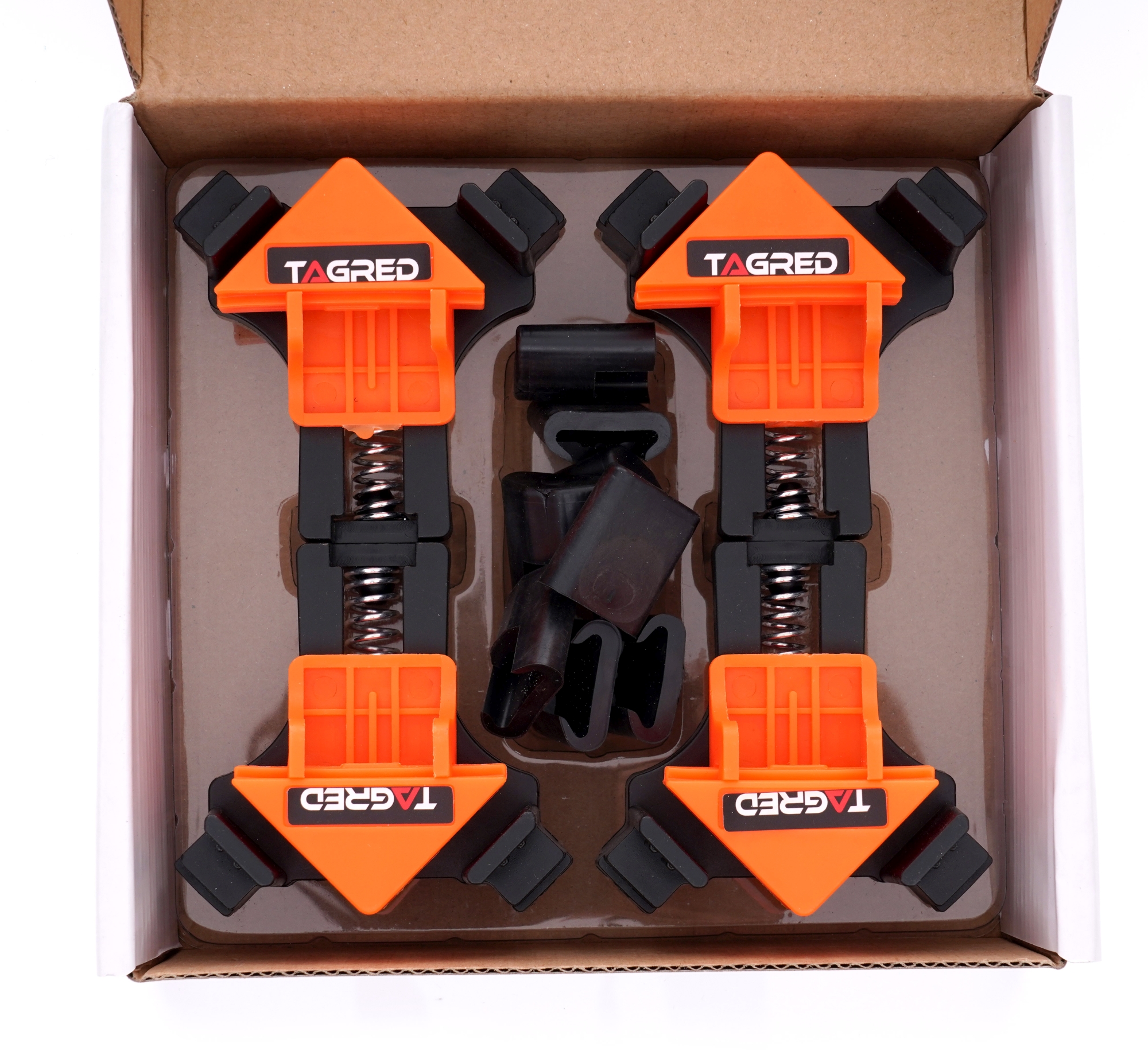 Úhelníkové svorky, rohové svorky, truhlářské klipy, sada 4 svorek TA4172