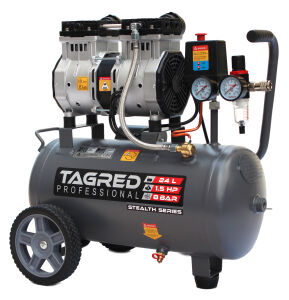 Kompresor bezolejowy dwutłokowy, sprężarka 24L TAGRED 1750W R2